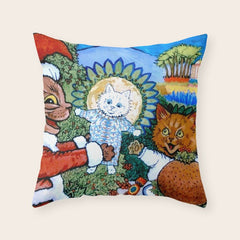 Christmas Gift' Louis Wain Vintage Cat Throw Pillow