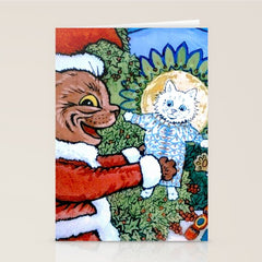 Christmas Gift' Louis Wain Vintage Cat Stationery Card