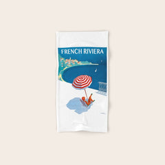 1954 FRENCH RIVIERA Travel Poster Bath Towel