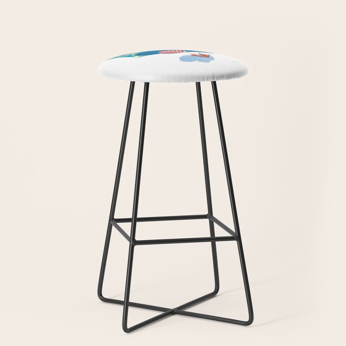 1954 FRENCH RIVIERA Travel Poster Stool