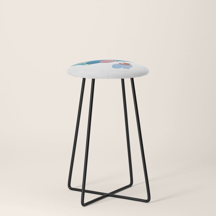 1954 FRENCH RIVIERA Travel Poster Stool