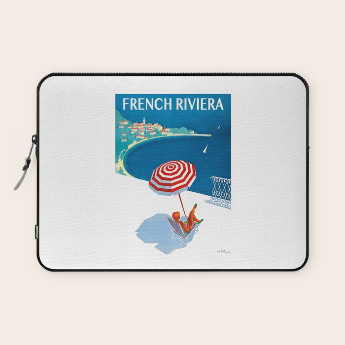 1954 FRENCH RIVIERA Travel Poster Laptop Sleeve