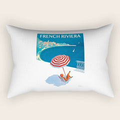 1954 FRENCH RIVIERA Travel Poster Rectangular Pillow