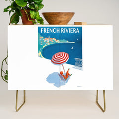 1954 FRENCH RIVIERA Travel Poster Credenza