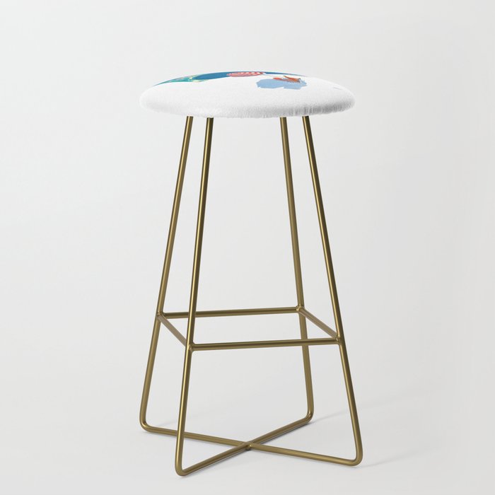 1954 FRENCH RIVIERA Travel Poster Stool