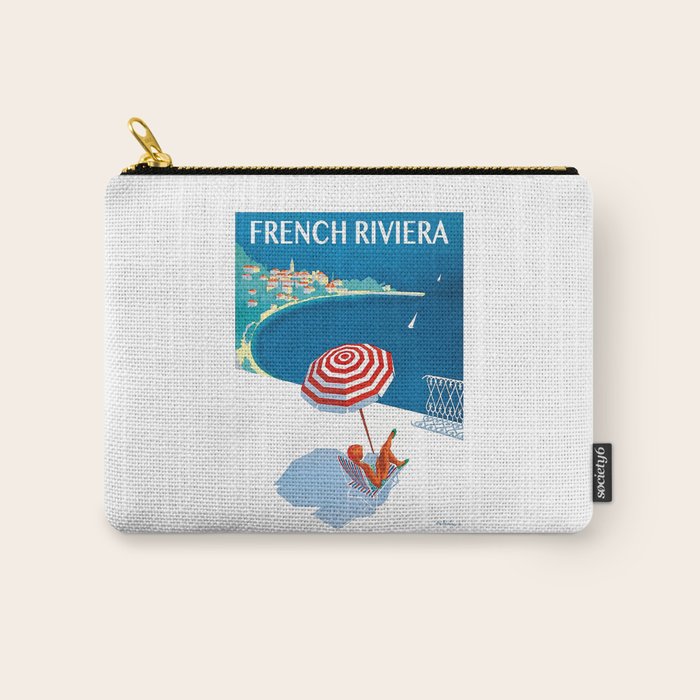 1954 FRENCH RIVIERA Travel Poster Carry All Pouch