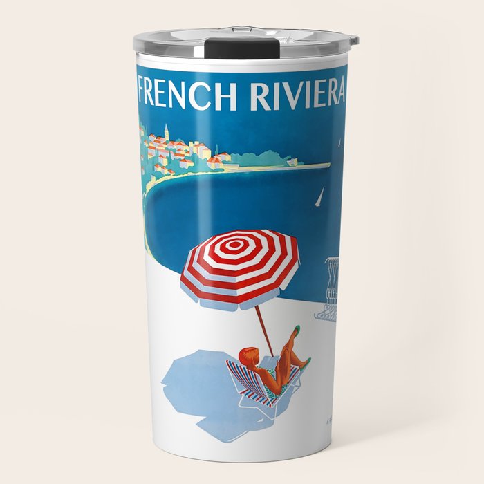 1954 FRENCH RIVIERA Travel Poster Travel Mug