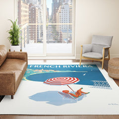 1954 FRENCH RIVIERA Travel Poster Rug