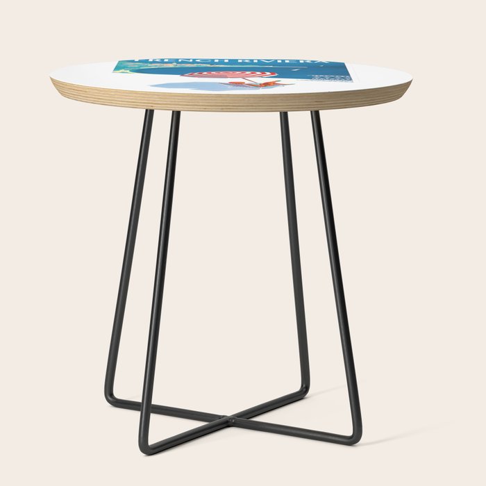 1954 FRENCH RIVIERA Travel Poster Side Table