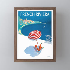 1954 FRENCH RIVIERA Travel Poster Mini Art Print