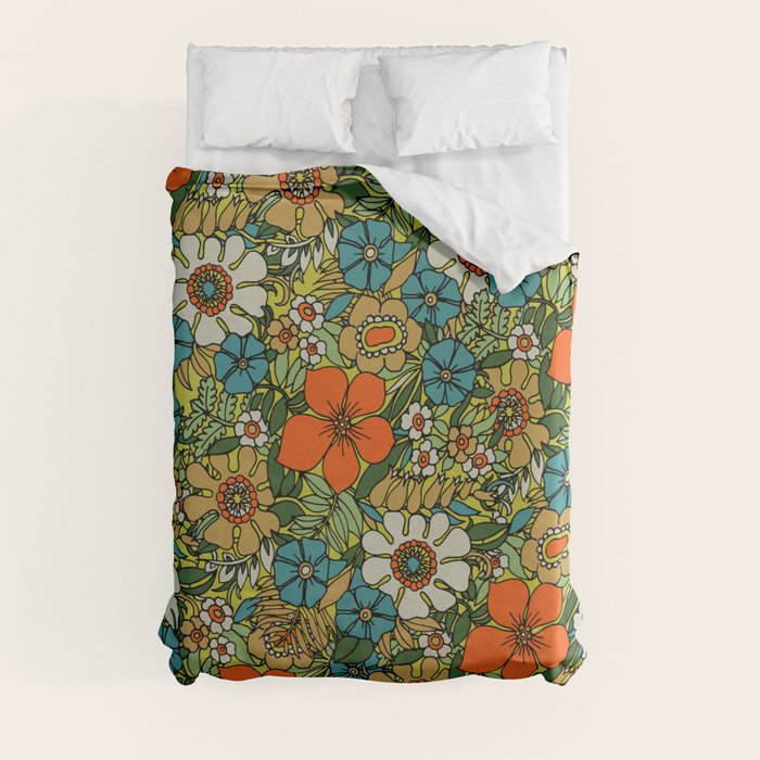70s Plate Duvet Cover