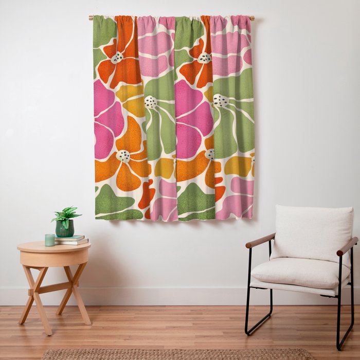70's Florals Window Curtain