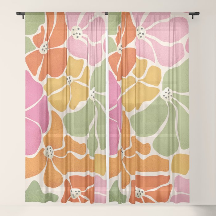 70's Florals Window Curtain