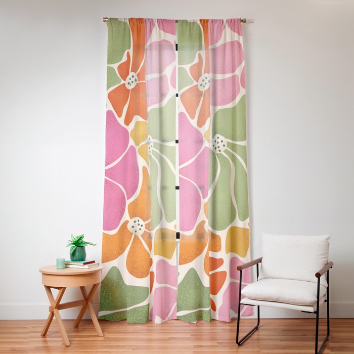 70's Florals Window Curtain