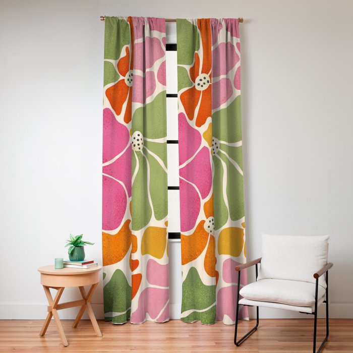 70's Florals Window Curtain