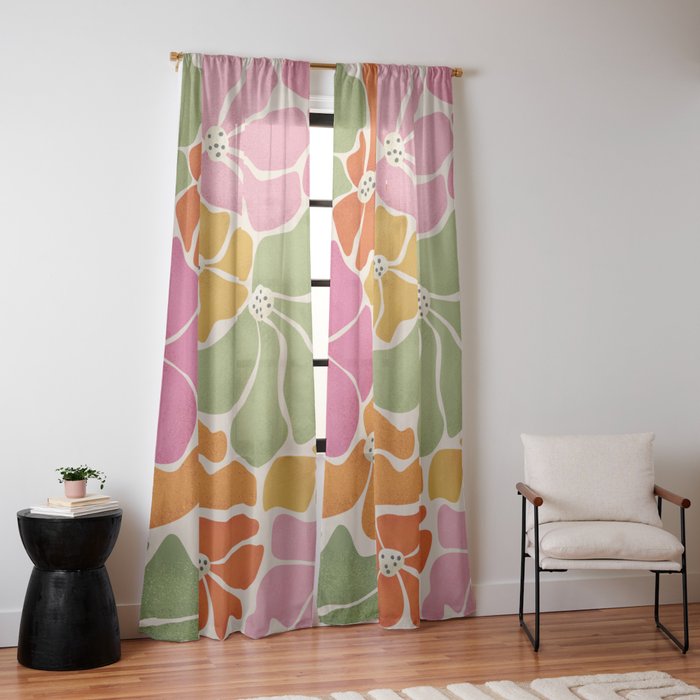 70's Florals Window Curtain