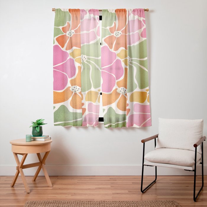 70's Florals Window Curtain