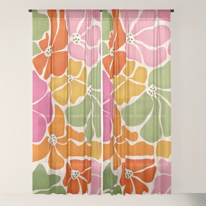 70's Florals Window Curtain