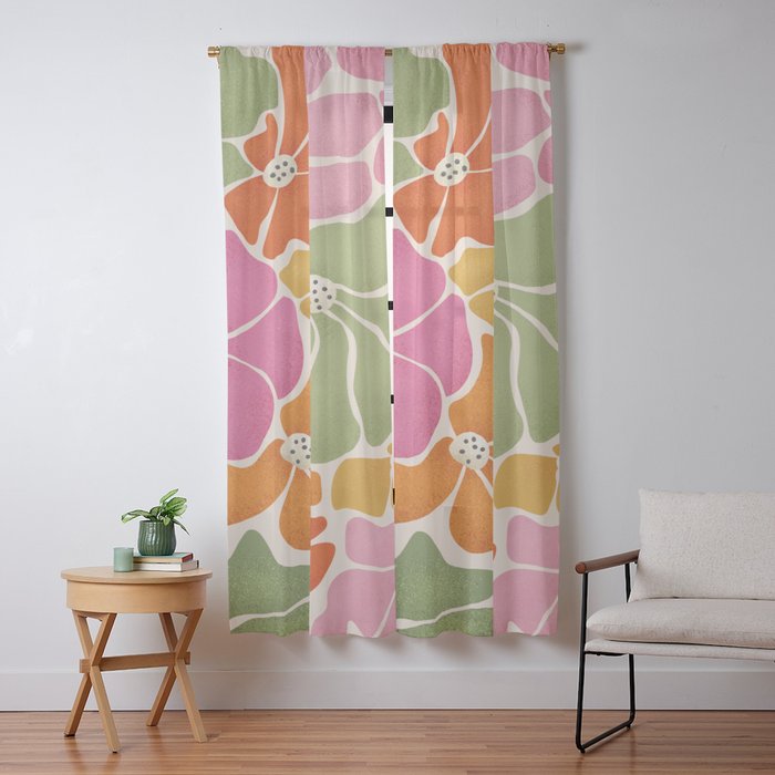 70's Florals Window Curtain