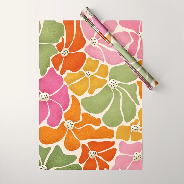 70's Florals Wrapping Paper