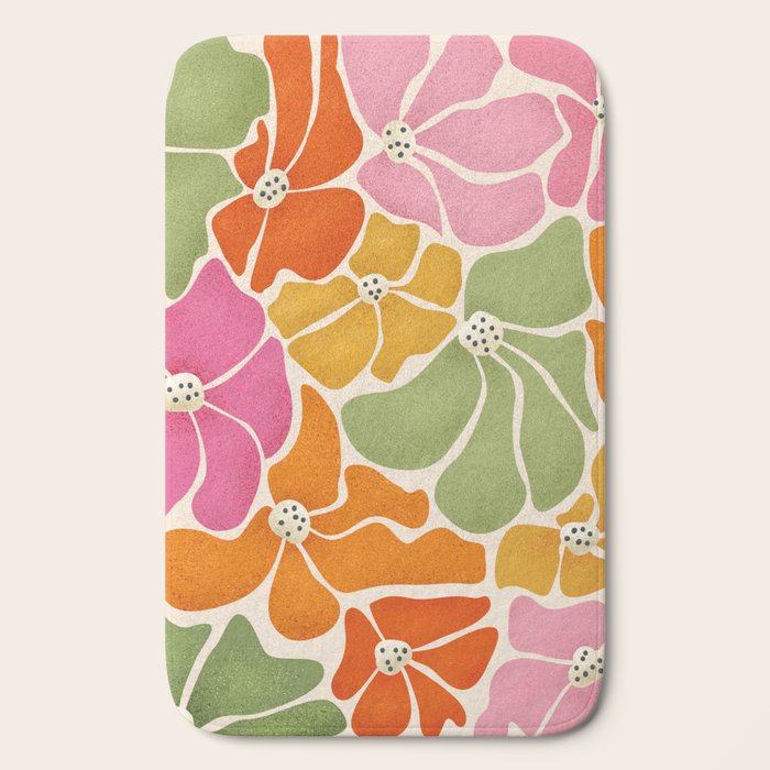 70's Florals Bath Mat