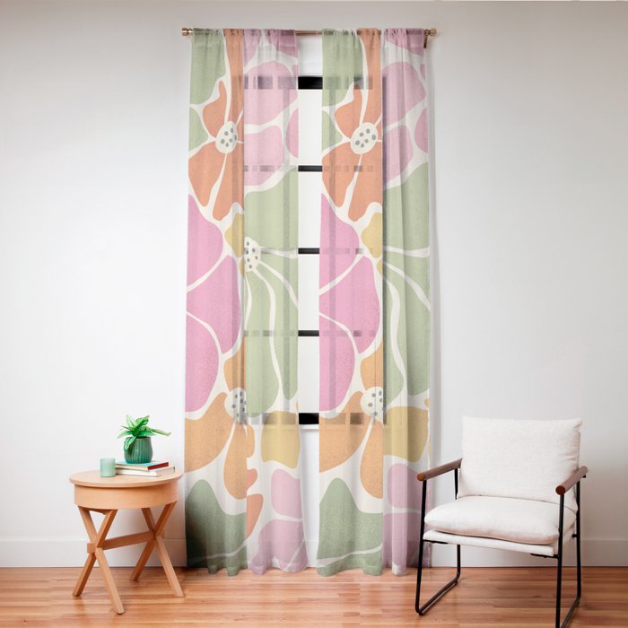 70's Florals Window Curtain