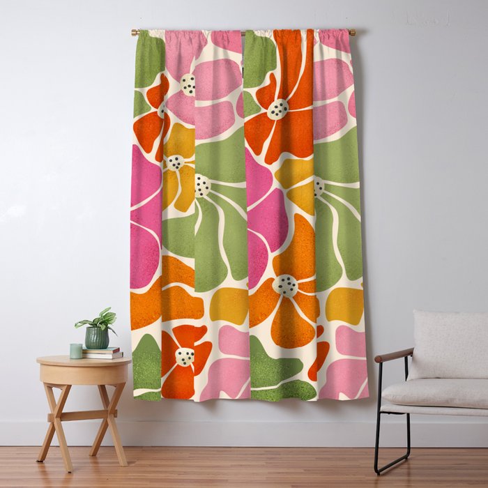 70's Florals Window Curtain