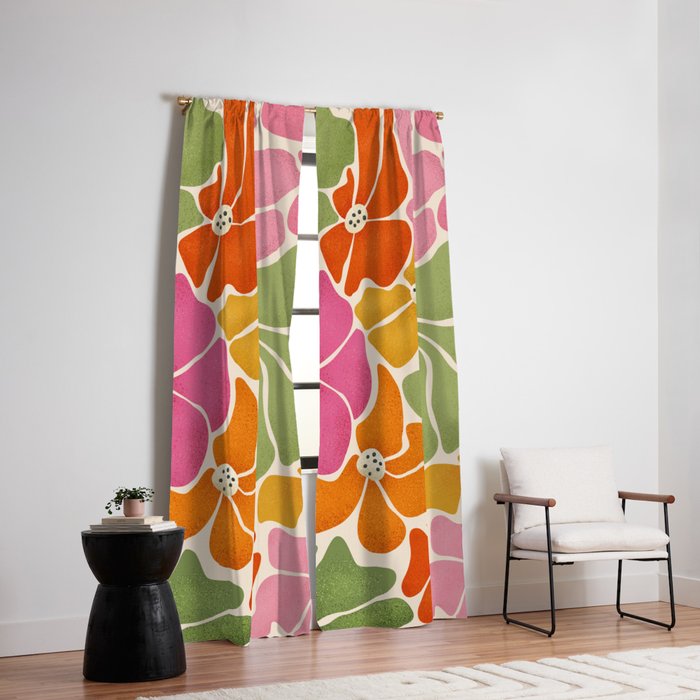 70's Florals Window Curtain