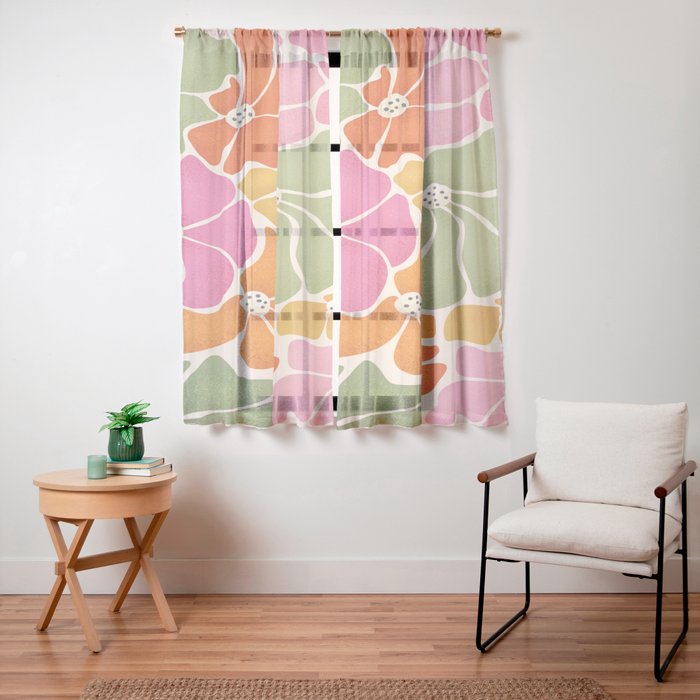 70's Florals Window Curtain