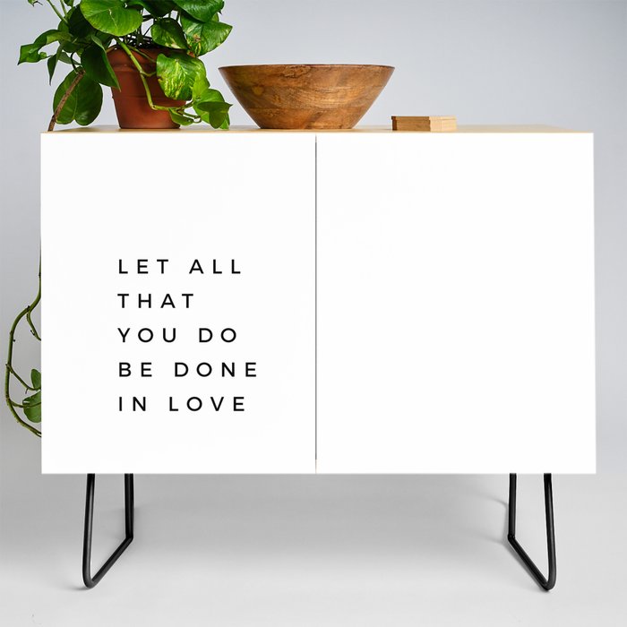 1 Corinthians 16:14 Let All That You Do Be Done In Love Bible Verse Wall Art Scripture Christian Credenza