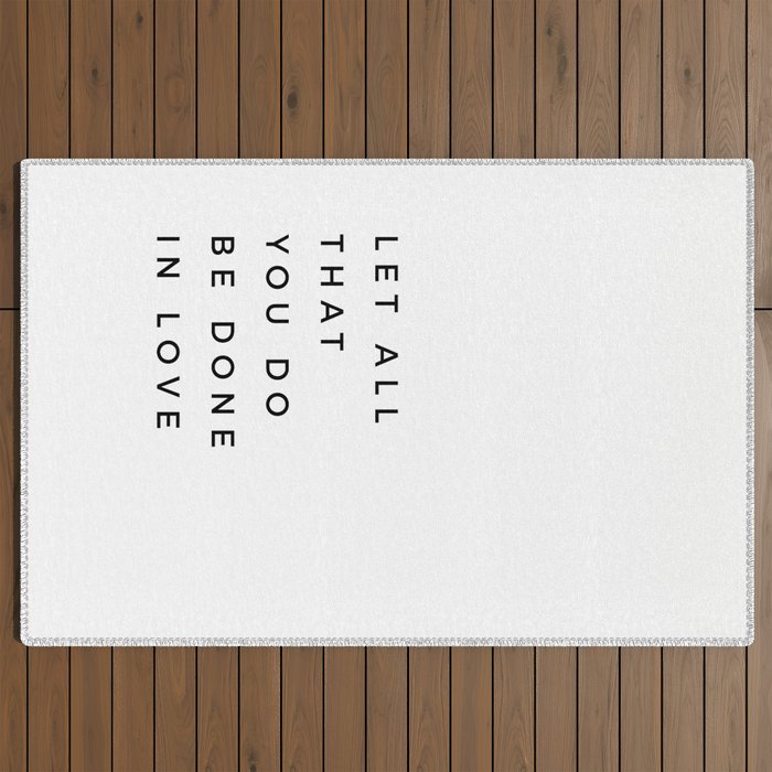 1 Corinthians 16:14 Let All That You Do Be Done In Love Bible Verse Wall Art Scripture Christian Outdoor Rug