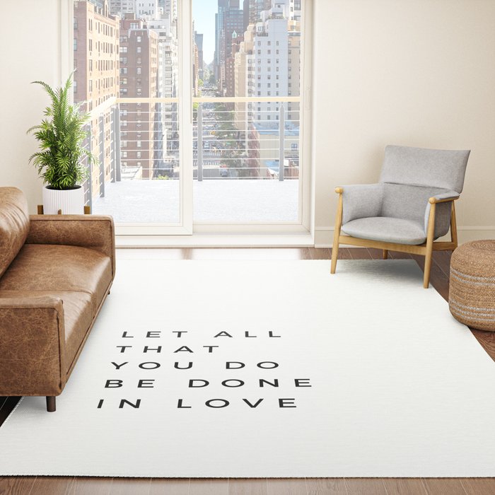 1 Corinthians 16:14 Let All That You Do Be Done In Love Bible Verse Wall Art Scripture Christian Rug