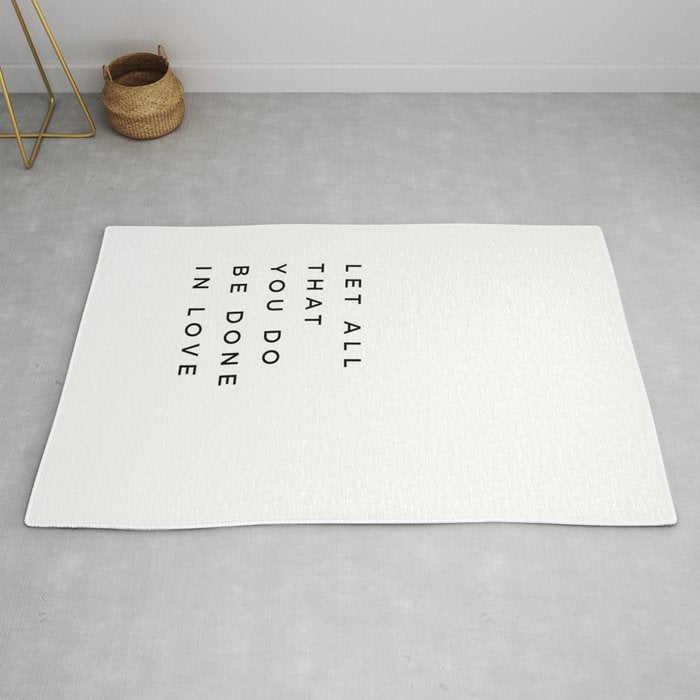 1 Corinthians 16:14 Let All That You Do Be Done In Love Bible Verse Wall Art Scripture Christian Rug