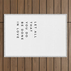 1 Corinthians 16:14 Let All That You Do Be Done In Love Bible Verse Wall Art Scripture Christian Outdoor Rug