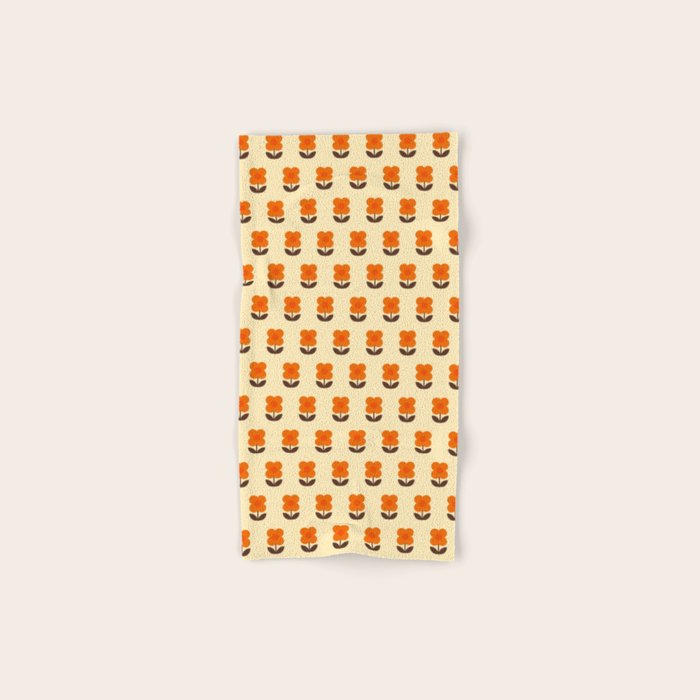 70s Flower Pattern #2 Bath Towel