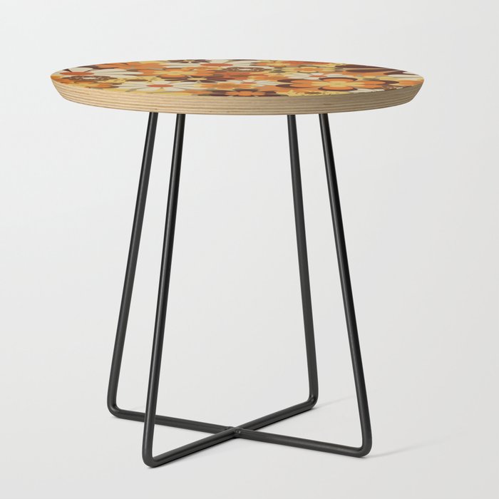 70's Floral Prints, Retro Art Side Table