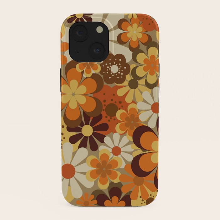 70's Floral Prints, Retro Art iPhone Case