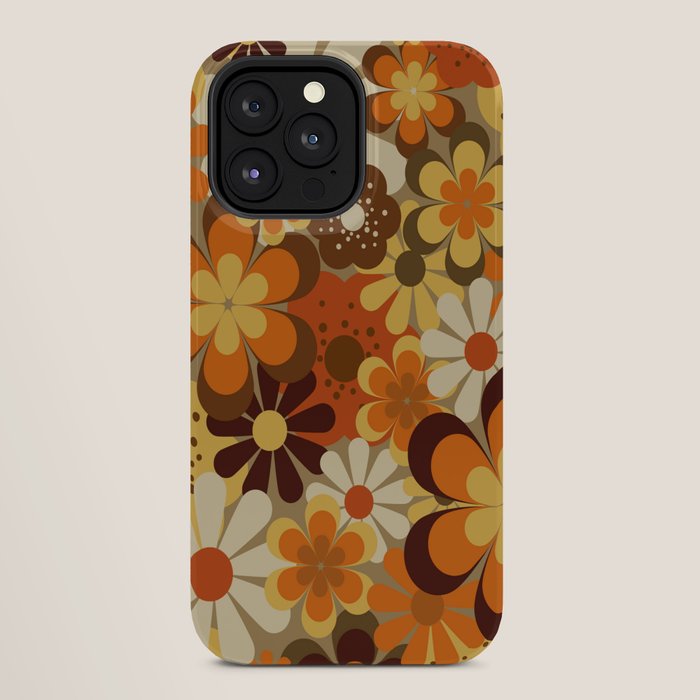 70's Floral Prints, Retro Art iPhone Case