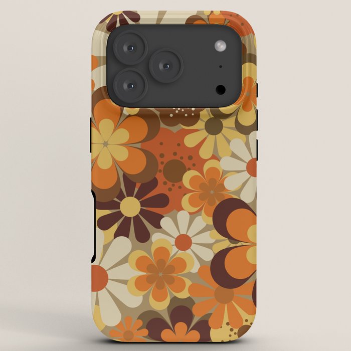 70's Floral Prints, Retro Art iPhone Case