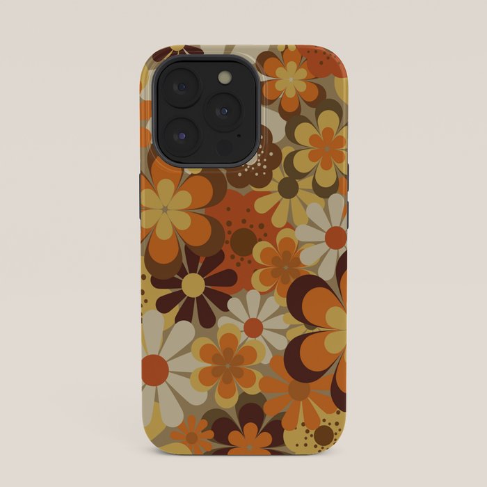 70's Floral Prints, Retro Art iPhone Case