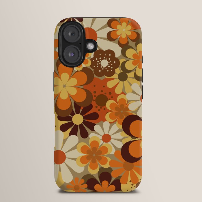70's Floral Prints, Retro Art iPhone Case