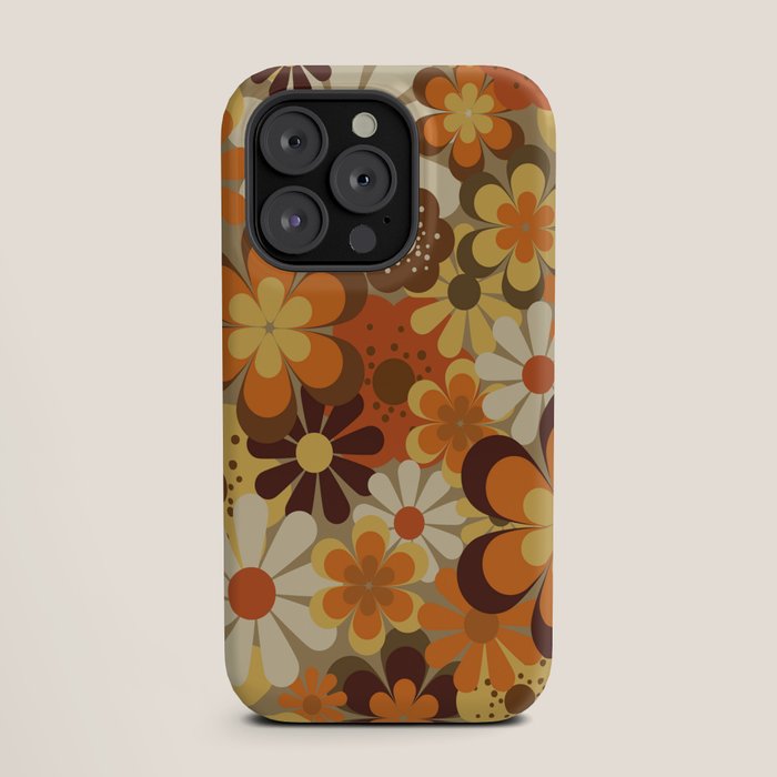 70's Floral Prints, Retro Art iPhone Case