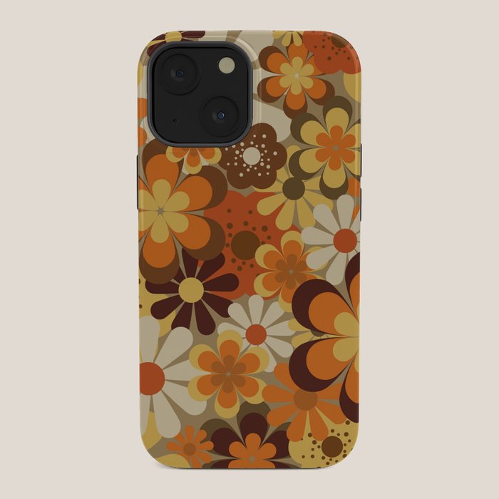 70's Floral Prints, Retro Art iPhone Case