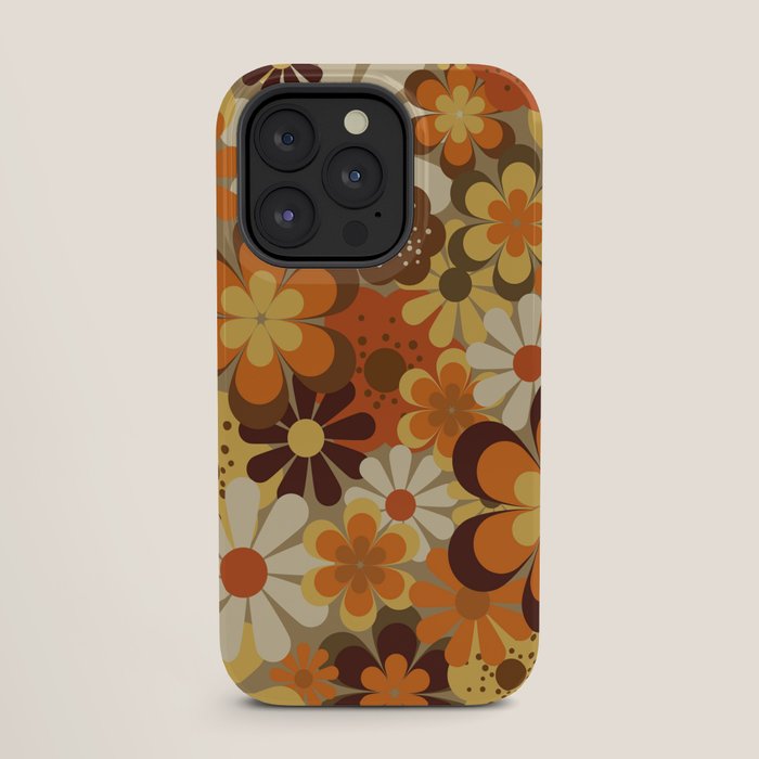 70's Floral Prints, Retro Art iPhone Case