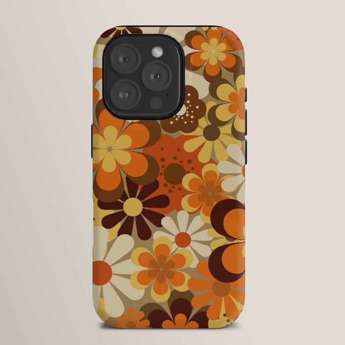 70's Floral Prints, Retro Art iPhone Case
