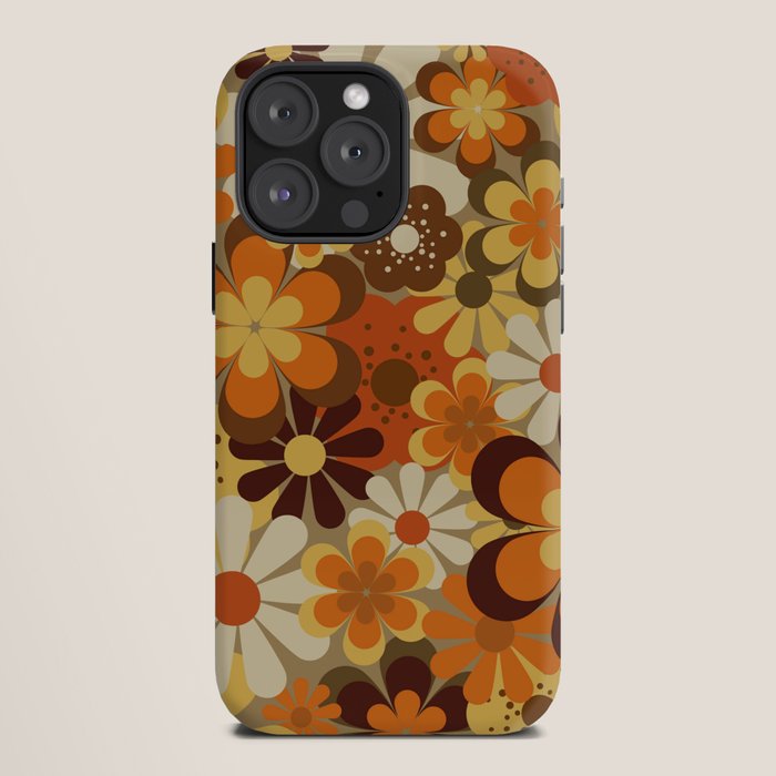 70's Floral Prints, Retro Art iPhone Case