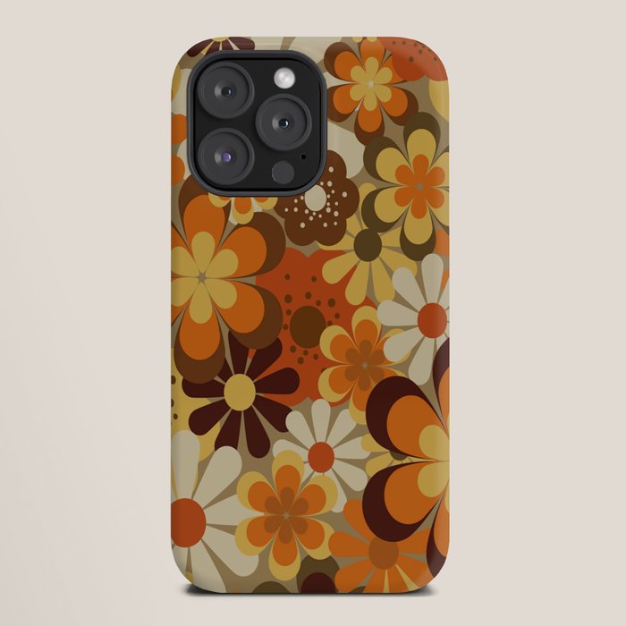 70's Floral Prints, Retro Art iPhone Case