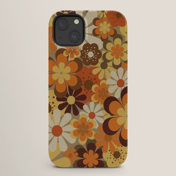 70's Floral Prints, Retro Art iPhone Case