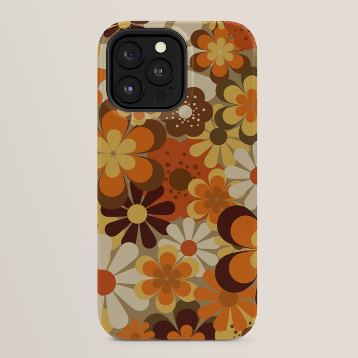 70's Floral Prints, Retro Art iPhone Case