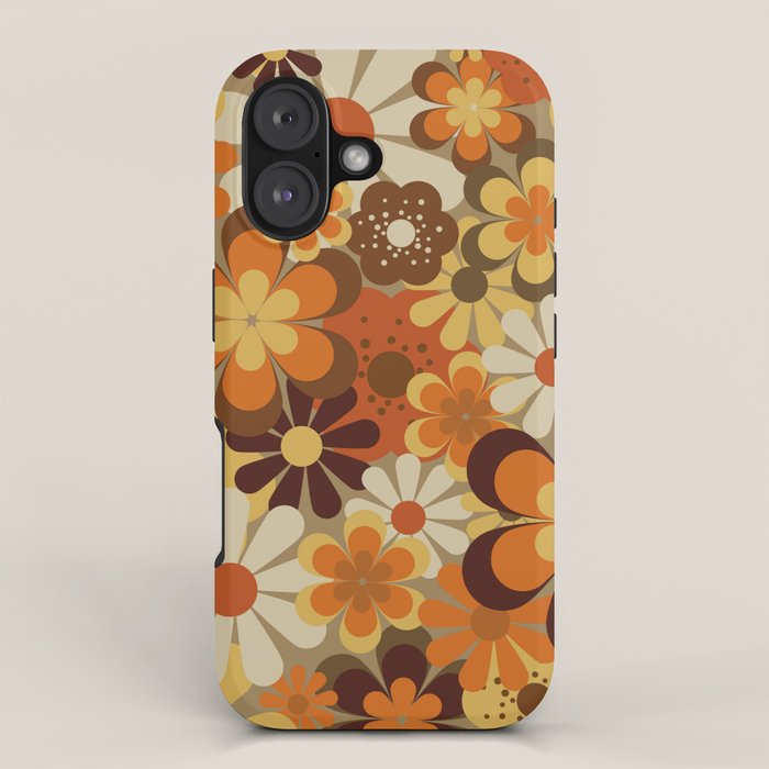 70's Floral Prints, Retro Art iPhone Case